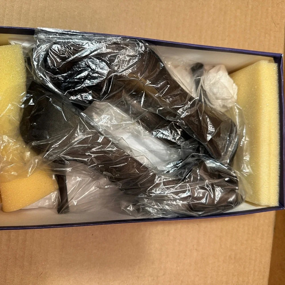 Stuart Weitzman GigiRitz satin open toe bow pump, brown, 6.5 - Picture 4 of 12